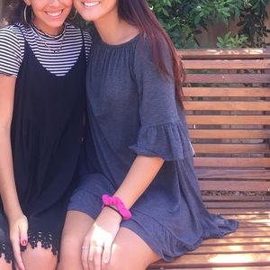 Grey off the shoulder dress